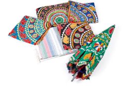 A COLLECTION OF EMBROIDERED COTTON TENT HANGINGS, INDIAN