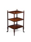 Y A GEORGE IV BRAZILIAN ROSEWOOD THREE TIER WHATNOT, CIRCA 1830