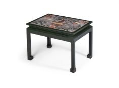 A SCAGLIOLA INSET GREEN PAINTED OCCASIONAL TABLE, PROBABLY BY MALLETT
