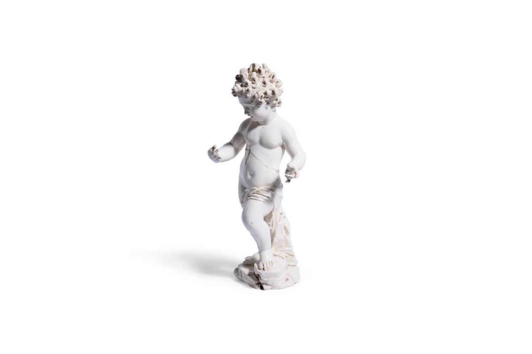 A CREAMWARE FIGURE OF A CHILD, ITALIAN, 18TH CENTURY - Image 3 of 4