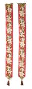A PAIR OF LATE VICTORIAN NEEDLEWORK BELL PULLS, LATE 19TH/EARLY 20TH CENTURY