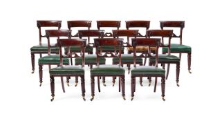 A SET OF TWELVE WILLIAM IV MAHOGANY DINING CHAIRS, CIRCA 1835