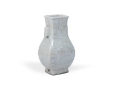 A CHINESE CRACKLE GLAZED HU VASE, 20TH CENTURY