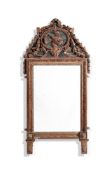 A GILTWOOD AND GREEN PAINTED MIRROR, ITALIAN