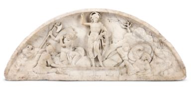CIRCLE OF ANTONELLO GAGGINI (1478 - 1536)- A MARBLE LUNETTE OF THE RESURRECTION ITALY