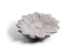 A MARBLE LOTUS FLOWER BOWL, INDIAN