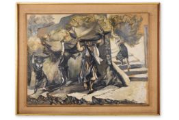 λ RENATO GUTTUSO (ITALIAN 1912-1987) TRASPORTO DELL'ERBA AD ANACAPRI