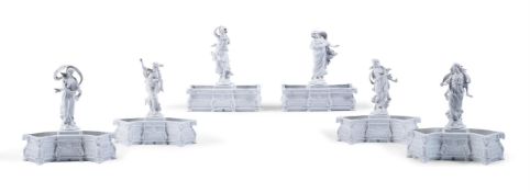 A CONTINENTAL WHITE PORCELAIN SURTOUT DE TABLE, SECOND HALF 20TH CENTURY