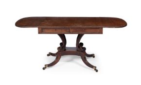 A REGENCY FIDDLEBACK MAHOGANY SOFA TABLE, EARLY 19TH CENTURY