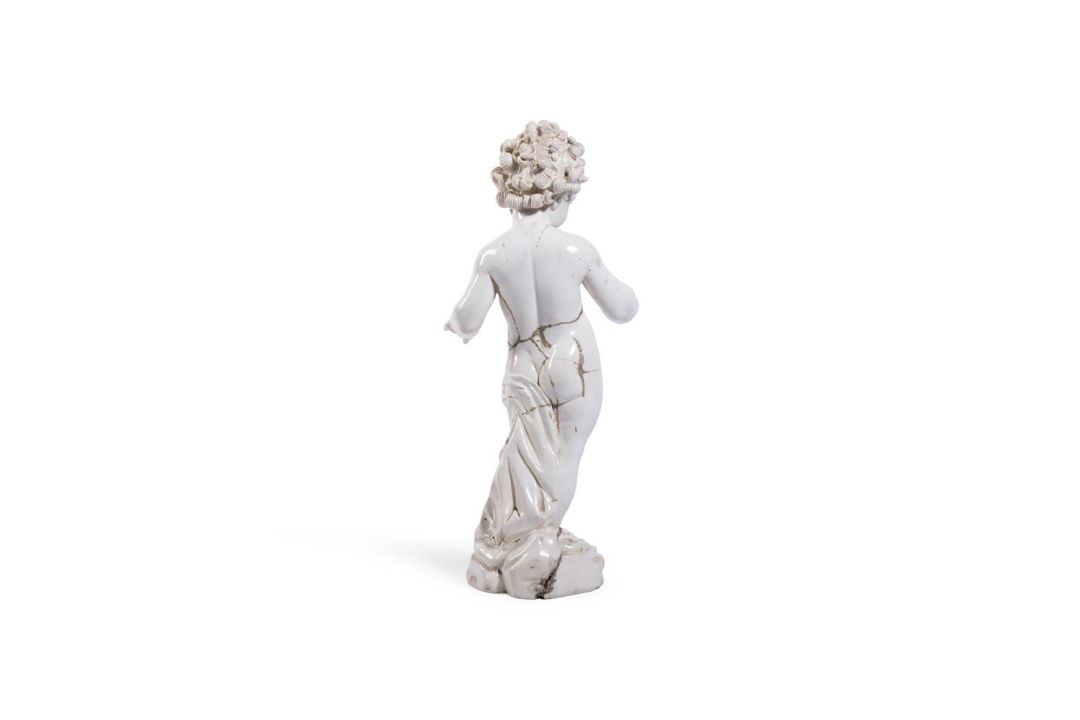 A CREAMWARE FIGURE OF A CHILD, ITALIAN, 18TH CENTURY - Image 4 of 4