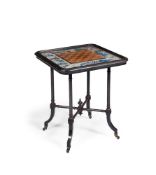 Y A VICTORIAN EBONY OCCASIONAL TABLE, MID 19TH CENTURY