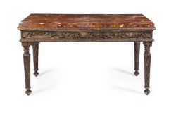 A NEOCLASSICAL GILT VARNISHED SILVER ('MECCA') SIDE TABLE, ITALIAN