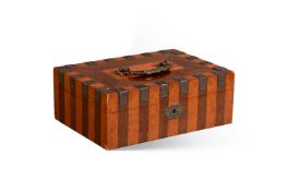 Y A PALAIS ROYALE SATINWOOD AND ROSEWOOD FITTED BOX, FRENCH