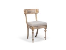 A WILLIAM IV WHITE PAINTED AND PARCEL GILT SIDE CHAIR, CIRCA 1835