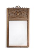 A GREY-PAINTED AND PARCEL-GILT OVERMANTEL OF LOUIS XVI STYLE