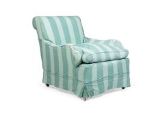 A HOWARD & SONS STYLE ARMCHAIR, 20TH CENTURY