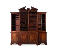 A GEORGE III MAHOGANY BREAKFRONT BOOKCASE, CIRCA 1760