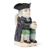 A T.J. HOLLINS (SHELTON) STAFFORDSHIRE CREAMWARE TOBY JUG, CIRCA 1800