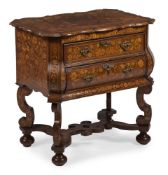 A WALNUT AND MARQUETRY CHEST ON STAND, DUTCH, 19TH CENTURY