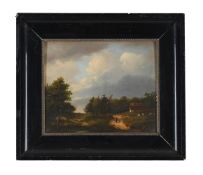 FOLLOWER OF HENDRIK DIRK KRUSEMAN VAN ELTEN, LANDSCAPE WITH PATH AND COTTAGE