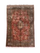 A PERSIAN SILK QUM RUG, PROBABLY FIRST HALF 20TH CENTURY