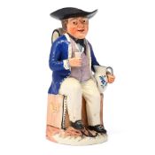 A STAFFORDSHIRE PEARLWARE 'SAILOR' TOBY JUG, CIRCA 1800