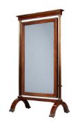 A LOUIS PHILIPPE MAHOGANY AND BRASS INLAID CHEVAL MIRROR, FRENCH, CIRCA 1840