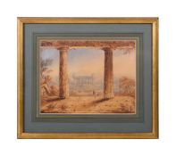 FOLLOWER OF FRANZ KAISERMANN, VIEW OF A TEMPLE AT PAESTUM