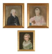 ENGLISH SCHOOL (18TH CENTURY), PORTRAITS OF A LADY AND GENTLEMAN; WITH ANOTHER (3)