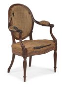 A GEORGE III MAHOGANY CAMEO BACK ARMCHAIR, IN THE MANNER OF INCE AND MAYHEW, CIRCA 1770