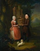 NICOLAES RYNENBURG (DUTCH CIRCA 1713-1785), COUPLE WITH A BIRDCAGE