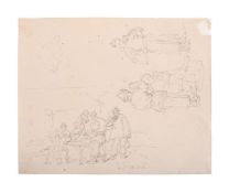 GEORGE CHINNERY (BRITISH 1774-1852), VARIOUS FIGURE STUDIES INCLUDING MEN AROUND A TABLE
