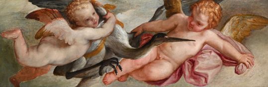 CIRCLE OF PAOLO VERONESE (ITALIAN 1528-1588), PUTTI WITH STORK