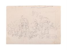 GEORGE CHINNERY (BRITISH 1774-1852), STUDY OF CHINESE FIGURES IN A MARKET
