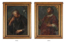 BOLOGNESE SCHOOL (17TH CENTURY), SAINT JOSEPH WITH THE FLOWERING ROD (RECTO); SAINT STEPHEN (VERSO)