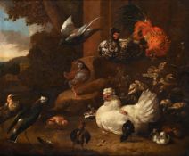 CIRCLE OF MELCHIOR DE HONDECOETER (DUTCH 1636-1695), POULTRY IN A GARDEN LANDSCAPE