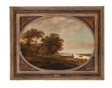 ATTRIBUTED TO JAN HARMENSZ VIJNCK (DUTCH CIRCA 1617-1650), RIVER LANDSCAPE WITH A CHURCH BEYOND