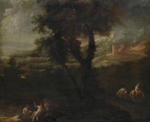 CIRCLE OF ALESSANDRO MAGNASCO (ITALIAN 1667-1749), MOUNTAINOUS LANDSCAPE WITH FIGURES