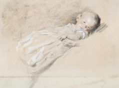 ATTRIBUTED TO WILLIAM HENRY HUNT (BRITISH 1790-1864), STUDY OF A RESTING INFANT