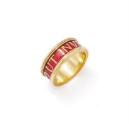 SHAUN LEANE, AN ENAMEL BAND RING
