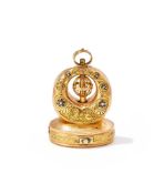 AN ENAMEL MUSICAL FOB