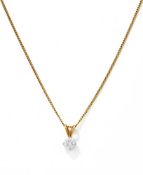 A DIAMOND SINGLE STONE PENDANT