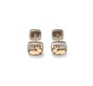 HERMÈS, A PAIR OF RABBIT CUFFLINKS