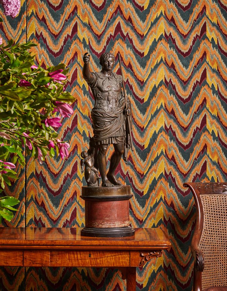 AFTER THE ANTIQUE, A LARGE BRONZE GROUP OF AUGUSTUS PRIMA PORTA, CIRCA 1860-1870