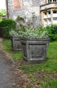 A PAIR OF COMPOSITION STONE PLANTERS, LATE 20TH CENTURY