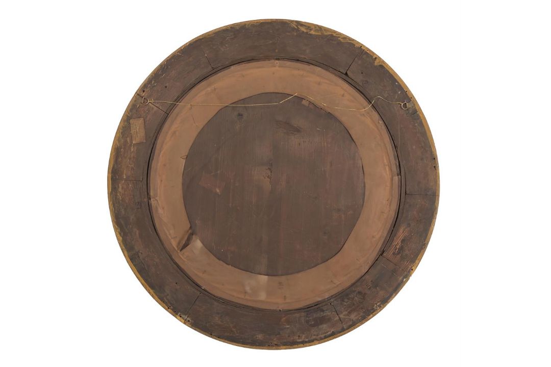 A LARGE GEORGE III GILTWOOD CONVEX MIRROR, CIRCA 1810 - Image 3 of 3