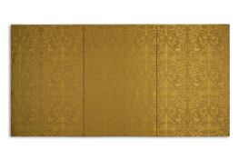 † A SET OF THREE 'CANNAREGIO' VENETIAN GOLD WOVEN FABRIC PANELS, BY WATTS 1874, CONTEMPORARY