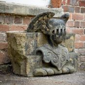 A CARVED STONE ARMORIAL SECTION, EARLY 19TH CENTURY