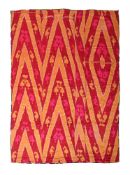 A SILK IKAT PANEL, UZBEKISTAN, CIRCA 1890