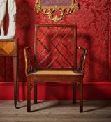 A MAHOGANY 'COCKPEN' ARMCHAIR, IN GEORGE III STYLE, 19TH CENTURY